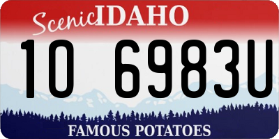 ID license plate 1O6983U