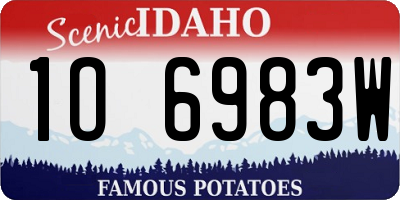 ID license plate 1O6983W