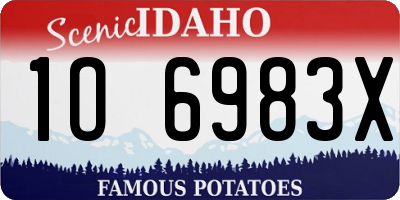 ID license plate 1O6983X