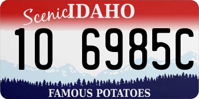 ID license plate 1O6985C