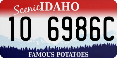 ID license plate 1O6986C