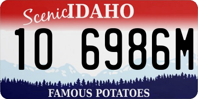 ID license plate 1O6986M