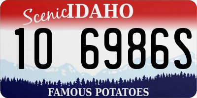 ID license plate 1O6986S