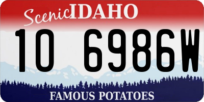 ID license plate 1O6986W