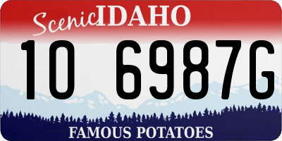 ID license plate 1O6987G