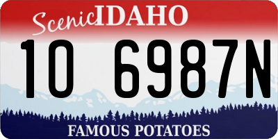 ID license plate 1O6987N