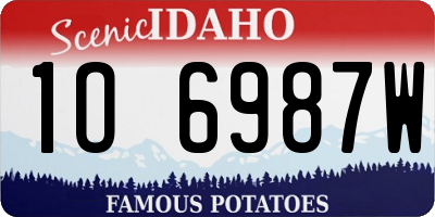 ID license plate 1O6987W