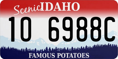 ID license plate 1O6988C