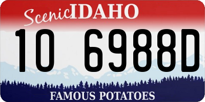 ID license plate 1O6988D