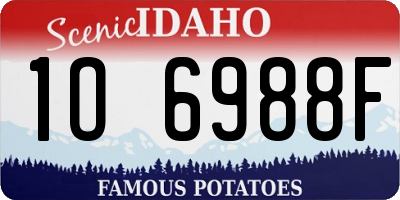 ID license plate 1O6988F