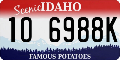 ID license plate 1O6988K