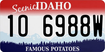 ID license plate 1O6988W
