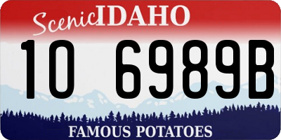 ID license plate 1O6989B
