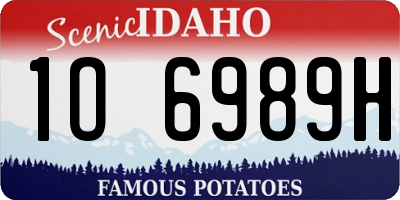 ID license plate 1O6989H