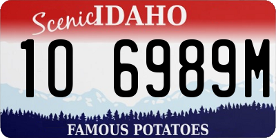 ID license plate 1O6989M