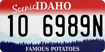 ID license plate 1O6989N
