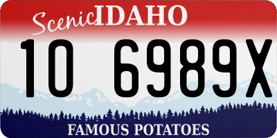 ID license plate 1O6989X