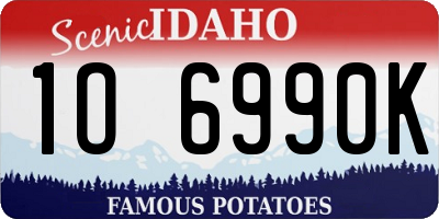 ID license plate 1O6990K