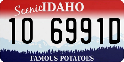 ID license plate 1O6991D