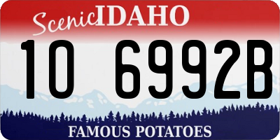 ID license plate 1O6992B
