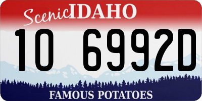 ID license plate 1O6992D
