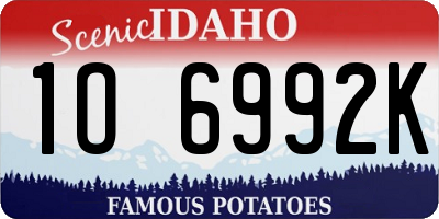 ID license plate 1O6992K