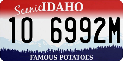 ID license plate 1O6992M
