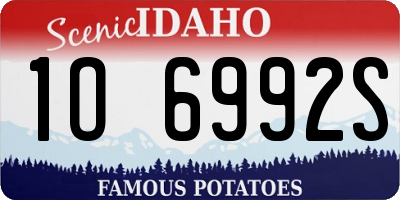 ID license plate 1O6992S
