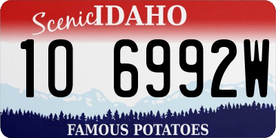 ID license plate 1O6992W