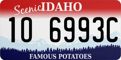 ID license plate 1O6993C