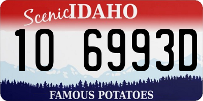 ID license plate 1O6993D