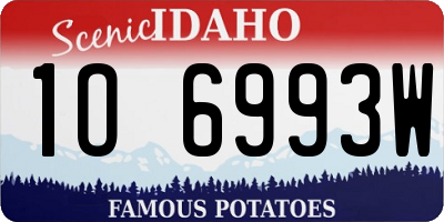 ID license plate 1O6993W
