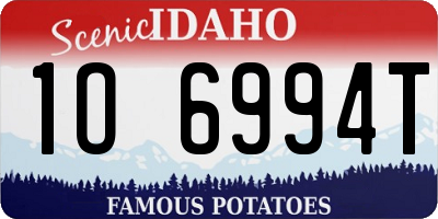 ID license plate 1O6994T