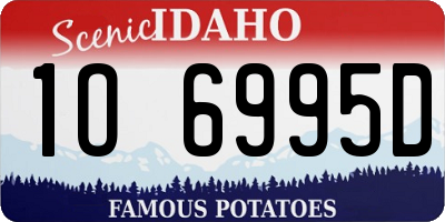 ID license plate 1O6995D