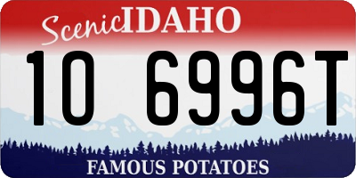 ID license plate 1O6996T