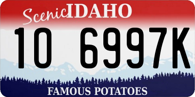 ID license plate 1O6997K