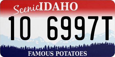 ID license plate 1O6997T