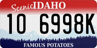 ID license plate 1O6998K
