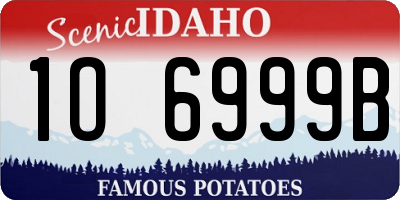 ID license plate 1O6999B
