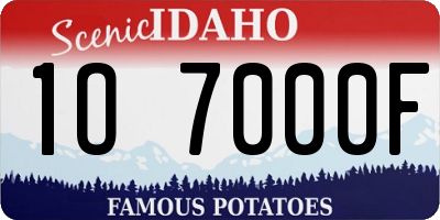 ID license plate 1O7000F