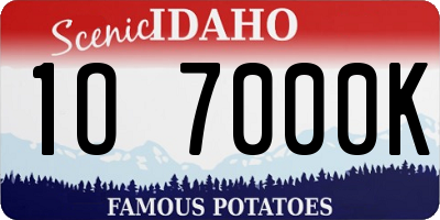 ID license plate 1O7000K