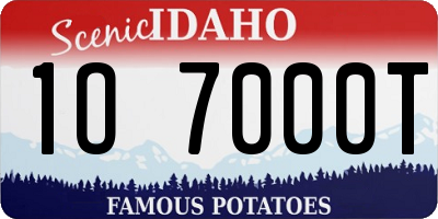 ID license plate 1O7000T