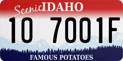ID license plate 1O7001F