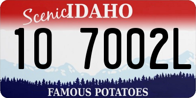ID license plate 1O7002L