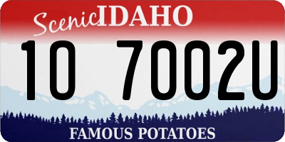 ID license plate 1O7002U