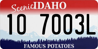 ID license plate 1O7003L