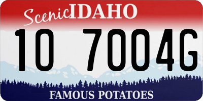 ID license plate 1O7004G