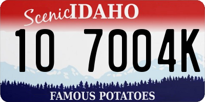 ID license plate 1O7004K