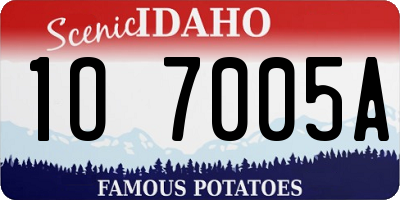 ID license plate 1O7005A
