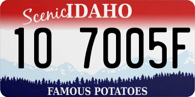 ID license plate 1O7005F